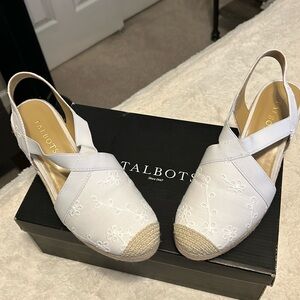 Talbots white Lyndsay high cut wedge